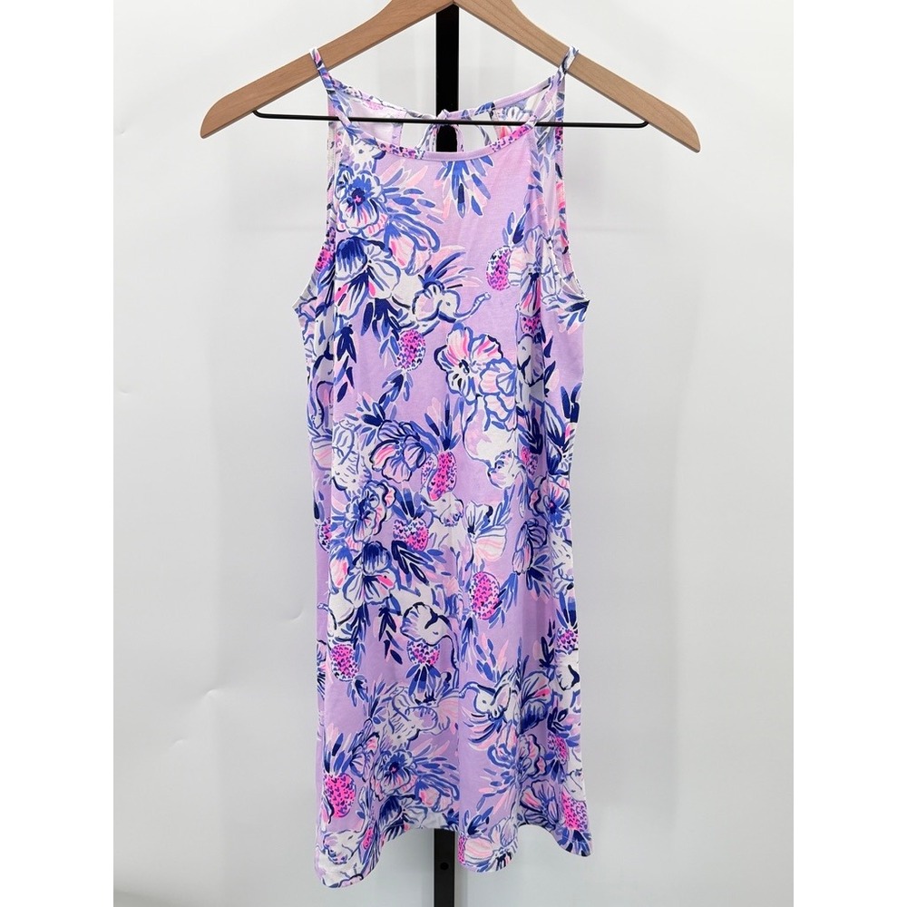 Lilly Pulitzer Margot Dress XXS Light Lilac Trunks in the Air Elephant Print